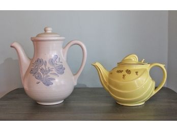 Vintage Teapots - Pfaltzgraff Stoneware & Hall Canary Gold Parade Teapots