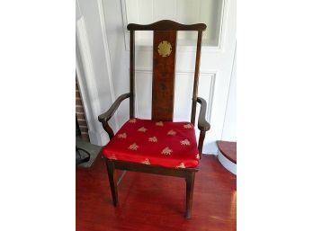 Mahogany Occasional Armchair With Brass Accent