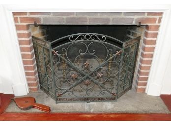 Fireplace Screen, Andirons, And Bellows