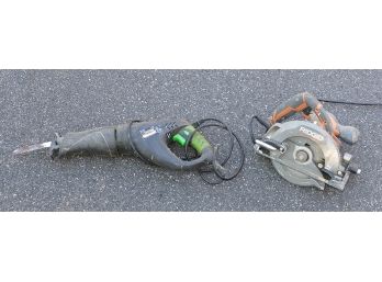 Kawasaki 691586 Reciprocating Saw / Sawzall & Rigid R3204 Circular Saw