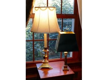 2 Different Office Lamps - Candle And Column Bases