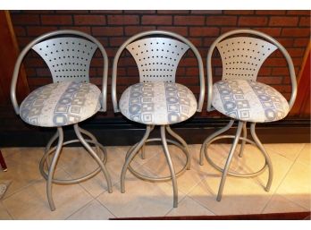 Set Of 3 Metal Counter Stools