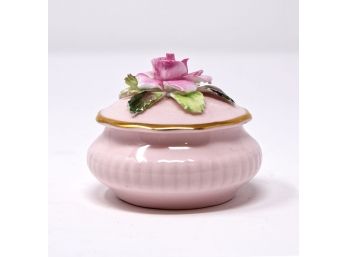 Royal Adderly (England) Fine Bone China Rose Pill/Trinket Box