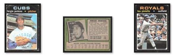 1971 TOPPS FERGIE JENKINS & LOU PINIELLA - HALL OF FAMERS