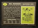 1969 TOPPS BILL MUNSON - QB LIONS