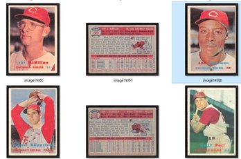 4-CARD LOT 1957 TOPPS CINCINNATI TEAM LOT CLEAN ROY MCMILLAN - BOB THURMON- JOHNNY KLIPPSTEIN WALLY POST