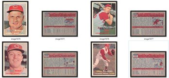 4-CARD 1957 TOPPS CINCINNATI REDLEGS LOT - ROCKY BRIDGES - GUS BELL - TOM ACKER & HERSH FREEMAN