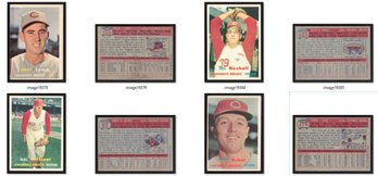 4-CARD 1957 TOPPS CINCINNATI REDLEGS LOT JERRY LYNCH - JOE NUXHALL - HAL JEFFCOAT - TOM ACKER