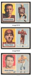 1957 TOPPS NFL 3-CARD LOT LINDON CROW-VOLNEY PETERS-DUANE PUTNAM