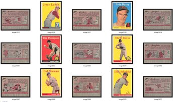 1958 TOPPS 6-CARD LOT JERRY LYNCH-PETER DALEY-CAL NEEMAN-TIM THOMPSON-STEVE BORON-DICK SCHOFIELD