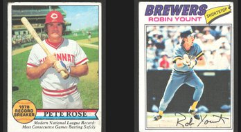 1977 TOPPS ROBIN YOUNT & 1979 TOPPS PETE ROSE