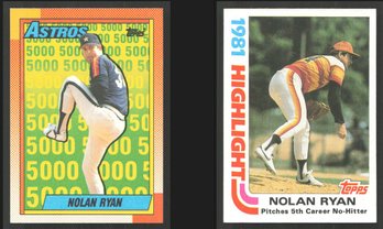 2-CARD LOT 1982 TOPPS NOLAN RYAN & 1990 TOPPS NOLAN RYAN