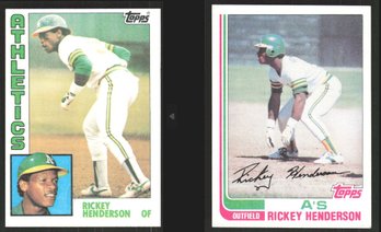 1982 TOPPS RICKEY HENDERSON & 1984 TOPPS RICKEY HENDERSON (2)