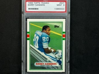 1989 TOPPS TRADED BARRY SANDERS ROOKIE PSA 9 MINT!!!