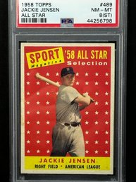 1958 TOPPS JACKIE JENSEN ALL-STAR PSA 8!   SPORTS CARDS