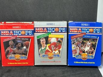 1990-91 NBA HOOPS COLLECT-A-BOOKS SERIES 1 ALL 3 SETS