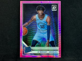 2019-20 PANINI DONRUSS OPTIC RATED ROOKIE JA MORANT PINK HYPER PRIZM   SPORTS CARDS