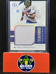 2021 NATIONAL TREASURES GREG ROUSSEAU ROOKIE PATCH SSP /25