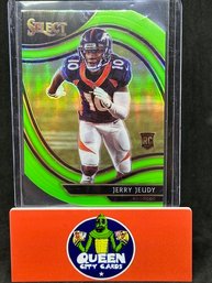 2020 SELECT JERRY JEUDY ROOKIE LIME GREEN PRIZM DIE CUT - FIELD LEVEL