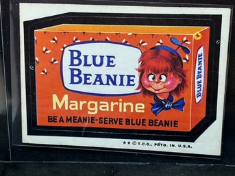 1975 TOPPS WACKY PACKAGES BLUE BEANIE MARGARINE
