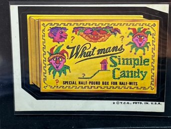 1975 TOPPS WACKY PACKAGES WHAT MANS SIMPLE CANDY