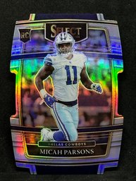 2021 PANINI SELECT MICAH PARSONS DIE-CUT HOLO SILVER PRIZM ROOKIE CARD!