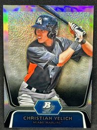 2012 BOWMAN PLATINUM CHRISTIAN YELICH ROOKIE REFRACTOR