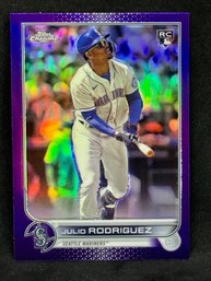 2022 TOPPS CHROME JULIO RODRIGUEZ PURPLE REFRACTOR ROOKIE CARD                 SPORTS CARDS