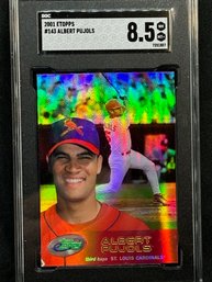 2001 E-TOPPS ALBERT PUJOLS ROOKIE CARD REFRACTOR SPORTS CARDS !!READ!!