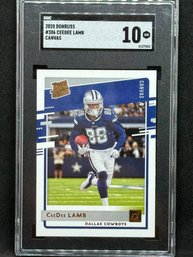 2020 DONRUSS CEEDEE LAMB RATED ROOKIE CANVAS SHORT PRINT SGC 20 GEM MINT