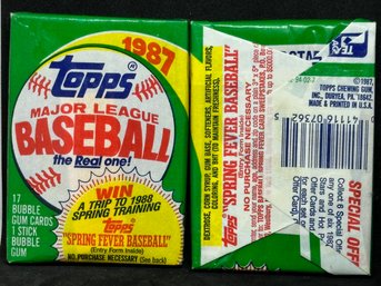 2 SEALED PACKS 1987 TOPPS