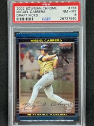 2002 BOWMAN CHROME MIGUEL CABRERA PROSPECT NM-MINT PSA 8!