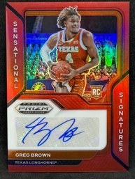 2021 PRIZM DP GREG BROWN ARC UTO RED PRIZM SHORT PRINT /199