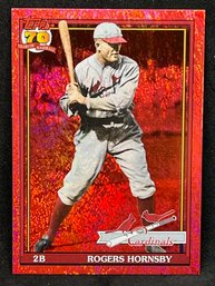 2021 TOPPS ARCHIVES ROGERS HORNSBY RED HOT REFRACTOR SHORT PRINT TO 50