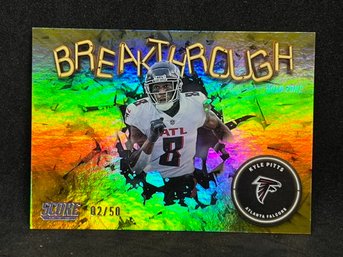 2022 PANINI SCORE KYLE PITTS RAINBOW FOIL SHORT PRINT - ONLY 50 MADE