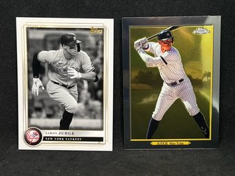 2022 TOPPS X AARON JUDGE B&W VARIATION AND 2020 TOPPS CHROME TURKEY RED AARON JUDGE