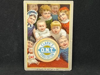 1880S CLARK'S O.N.T. SPOOL COTTON CARD
