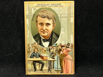 RARE 1900 Chocolat Poulain Thomas Edison CARD