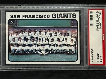 1973 TOPPS SAN FRANCISCO GIANTS TEAM CARD PSA 9!