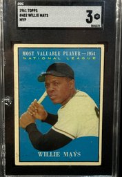1961 TOPPS WILLIE MAYS MVP! HALL OF FAME LEGEND