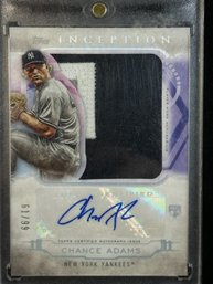 2019 TOPPS INCEPTION CHANCE ADAMS JUMBO YANKEES PATCH AUTO SHORT PRINT