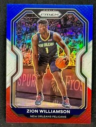 2020-21 PANINI PRIZM ZION WILLIAMSON RED WHITE BLUE PRIZM