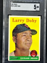 1958 TOPPS LARRY DOBY - SGC 5 EX HALL OF FAMER