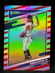 2021 DONRUSS RONALD ACUNA JR CANDY-CANE PARALLEL SHORT PRINT