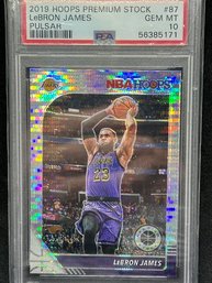 2019 HOOPS PREMIUM STOCK LEBRON JAMES PULSAR PRIZM PSA 10!