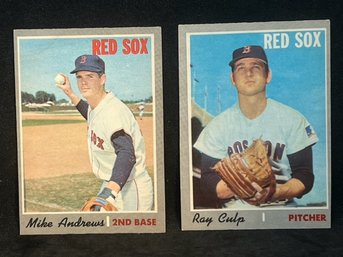 1970 TOPPS MIKE ANDREWS & RAY CULP - RED SOX HIGH GRADE