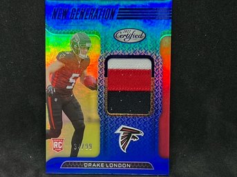 2022 PANINI CERTIFIED NEW GENERATION 3-COLOR PATCH SHORT PRINT DRAKE LONDON RC