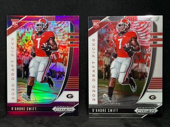 2020 PANINI PRIZM DP D'ANDRE SWIFT RED PRIZM AND BASE ROOKIE CARDS
