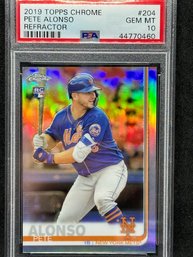 2019 TOPPS CHROME PETE ALONSO ROOKIE REFRACTOR PSA 10
