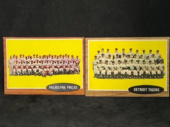 1962 TOPPS PHILLIES & TIGERS TEAM CARDS